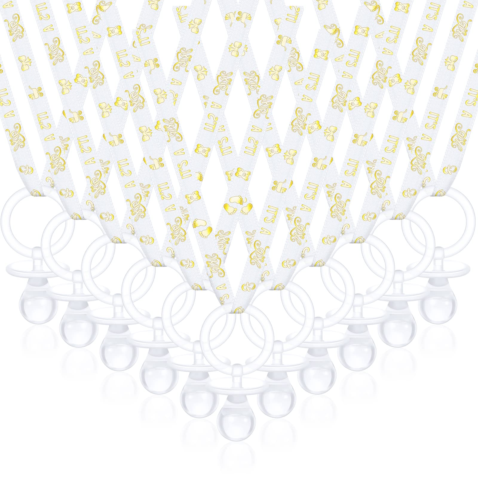 Junkin 60-piece pacifier necklace set packaged for display, great as party favors