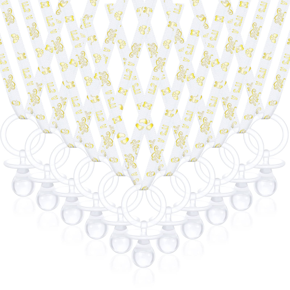 Junkin 60-piece pacifier necklace set packaged for display, great as party favors