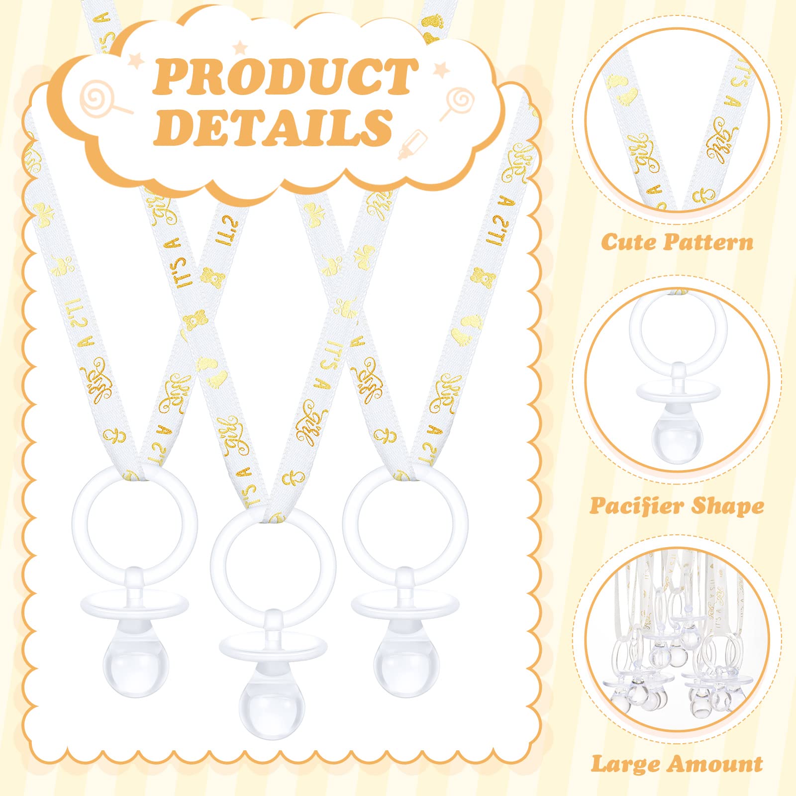 Junkin it's a girl pacifier necklace close-up, decorative design for gifts