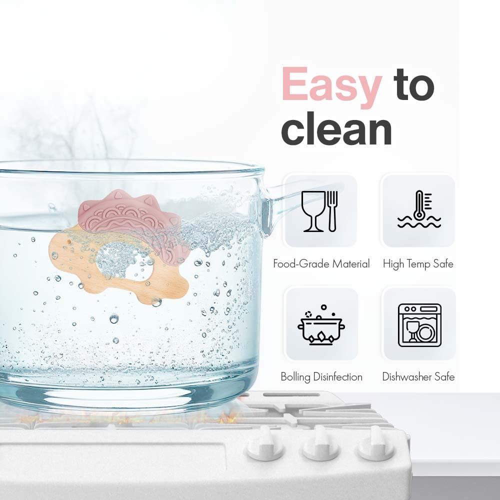 JUNUNA teether dishwasher-safe design for quick cleaning