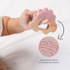 JUNUNA teether wood texture showing natural grain for tactile exploration