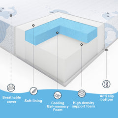 JUNYOHOA white-foam-layer highlights firm support during rest and play.