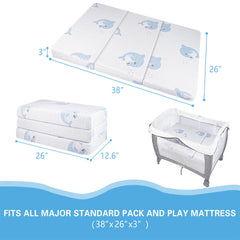 JUNYOHOA mattress opened for playtime, showing portable setup on the go.