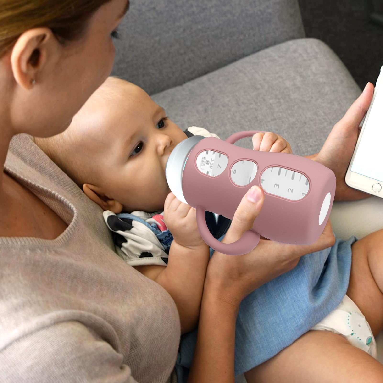Juome soft silicone sleeve feels gentle for tiny hands