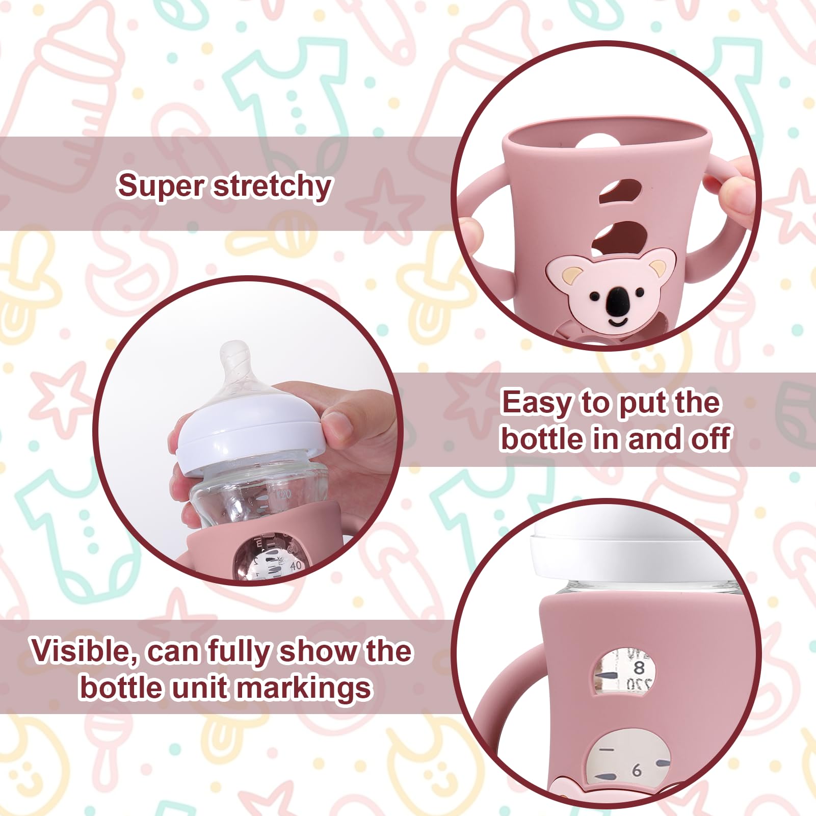Juome sleeve shows clear bottle markings for milk level checks