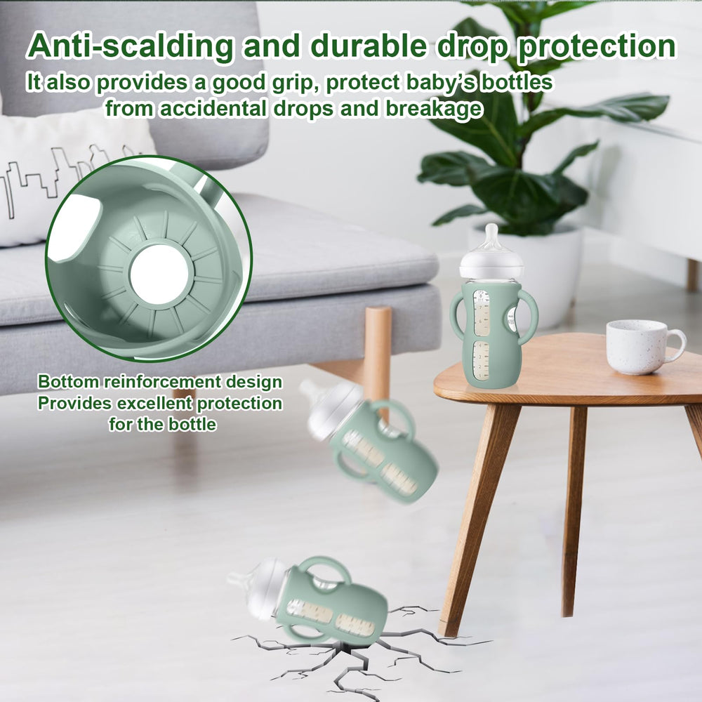 Juome Avent bottle sleeve cushions glass to help prevent drops.