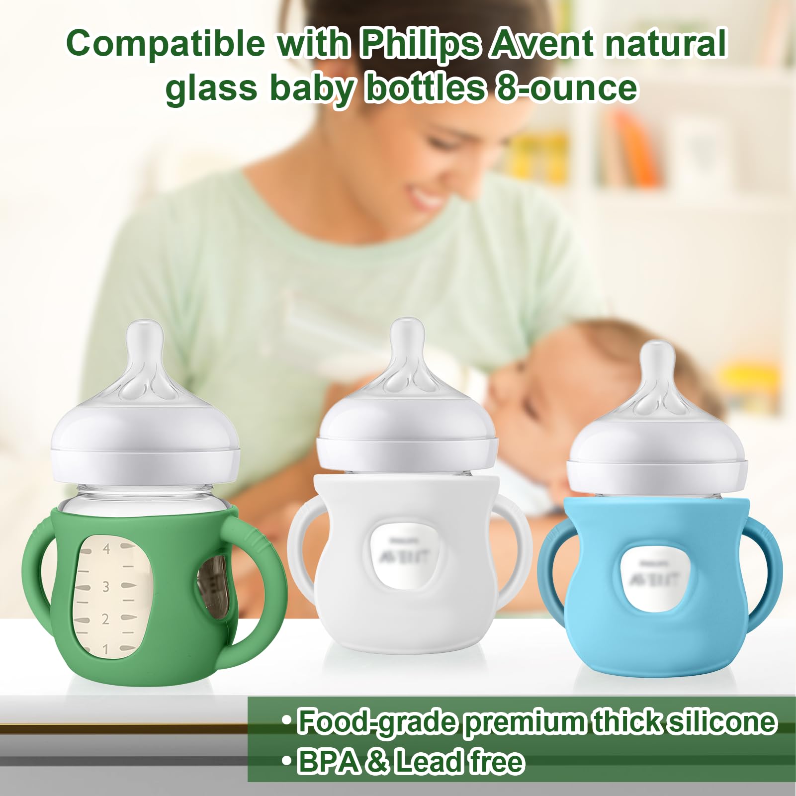 Juome sleeve shows visible milk markings on Avent bottle