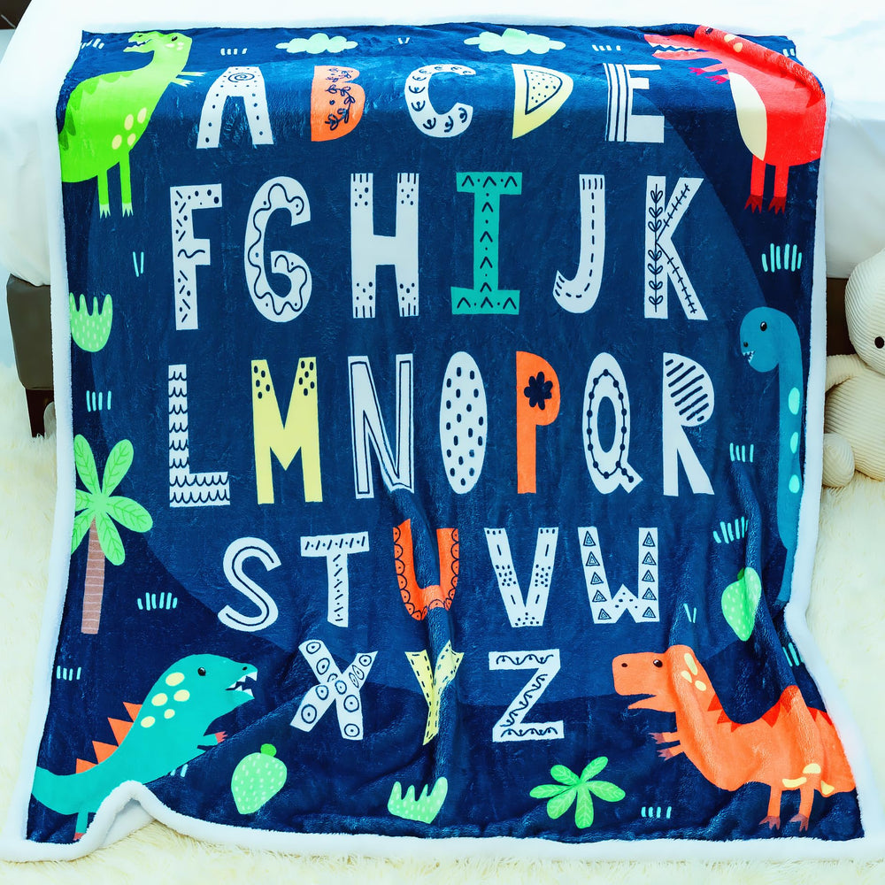 Jurllyshe alphabet print closeup shows soft coral velvet texture for gentle skin.