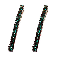 Juroicessry green rhinestone barrette clip adds subtle glam to everyday looks