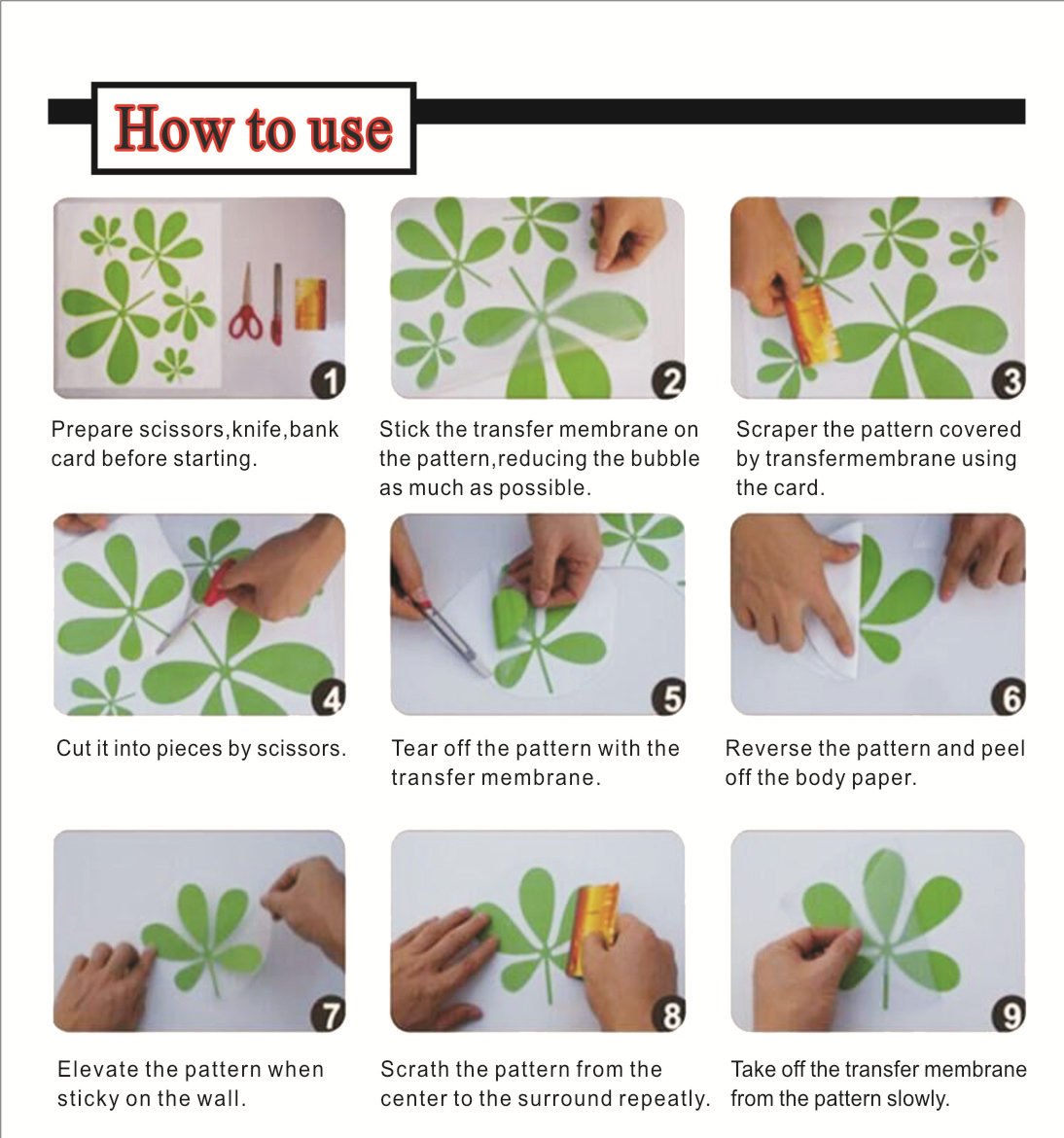 JURUOXIN dog paws wall decal includes transfer film and instruction for easy setup.