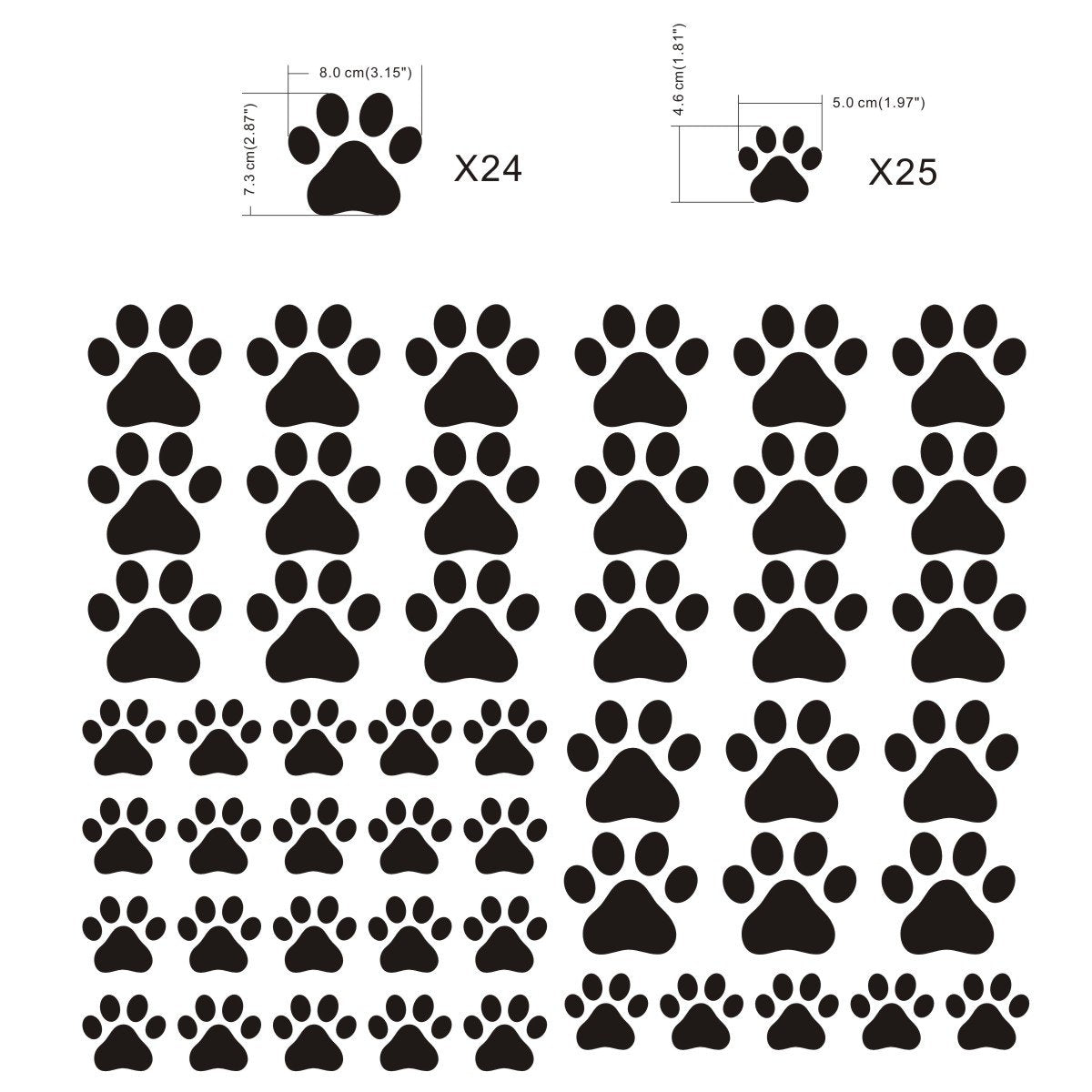 JURUOXIN dog paws wall decal ideal for baby nurseries and children's rooms.