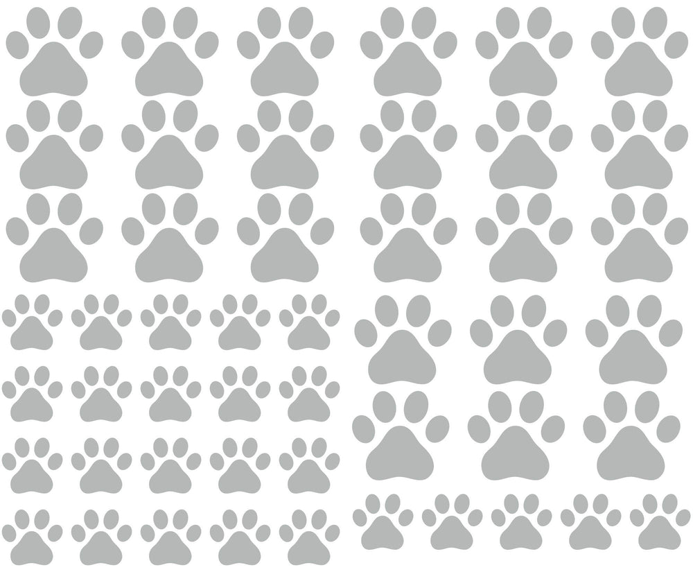 JURUOXIN dog paws wall decals grey for nursery decor and playful room accents.