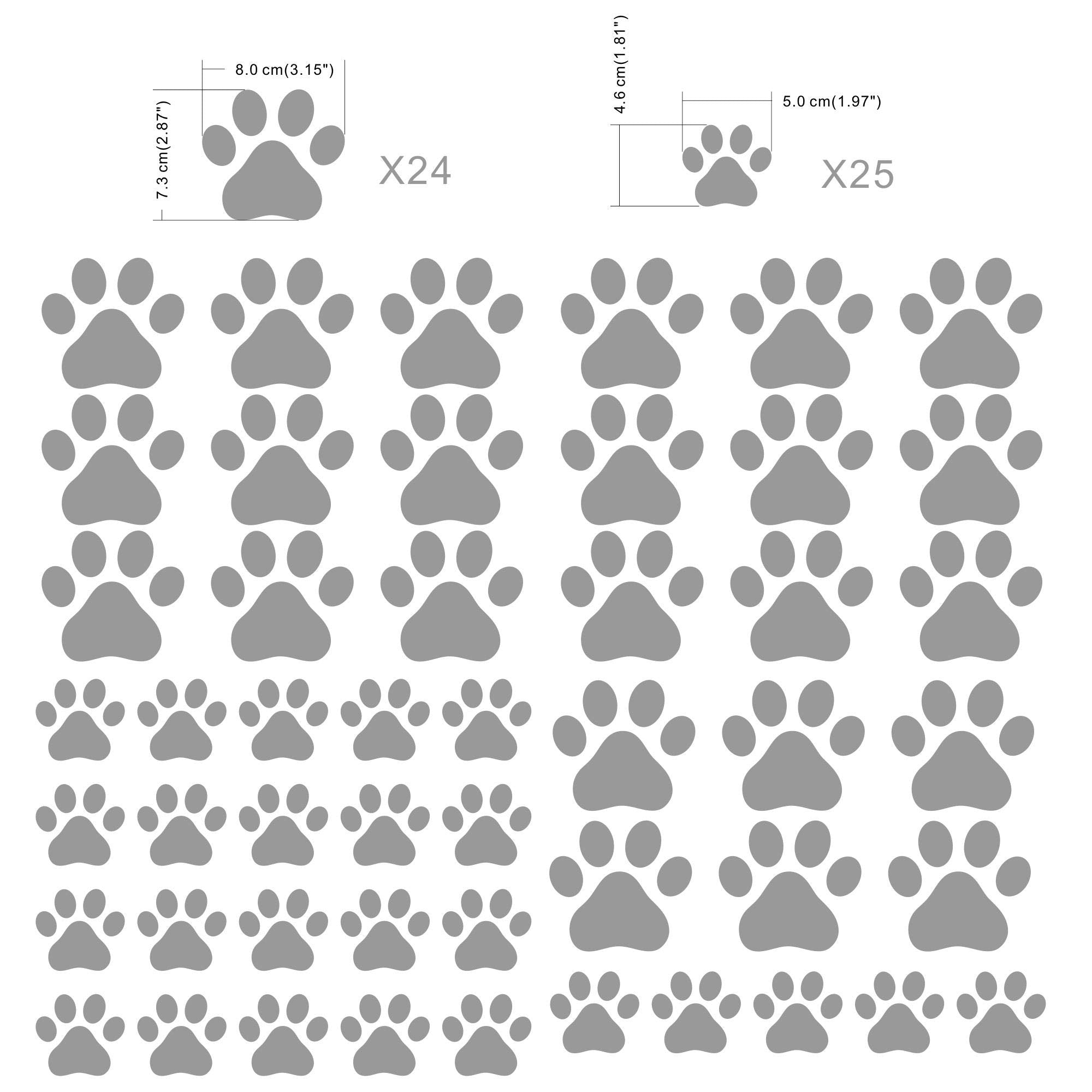 JURUOXIN grey pawprints wall art versatile for living rooms and kids' spaces.