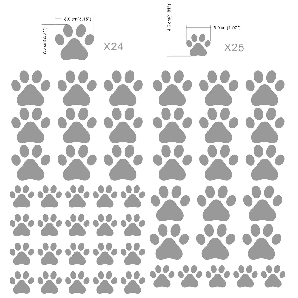 JURUOXIN grey pawprints wall art versatile for living rooms and kids' spaces.