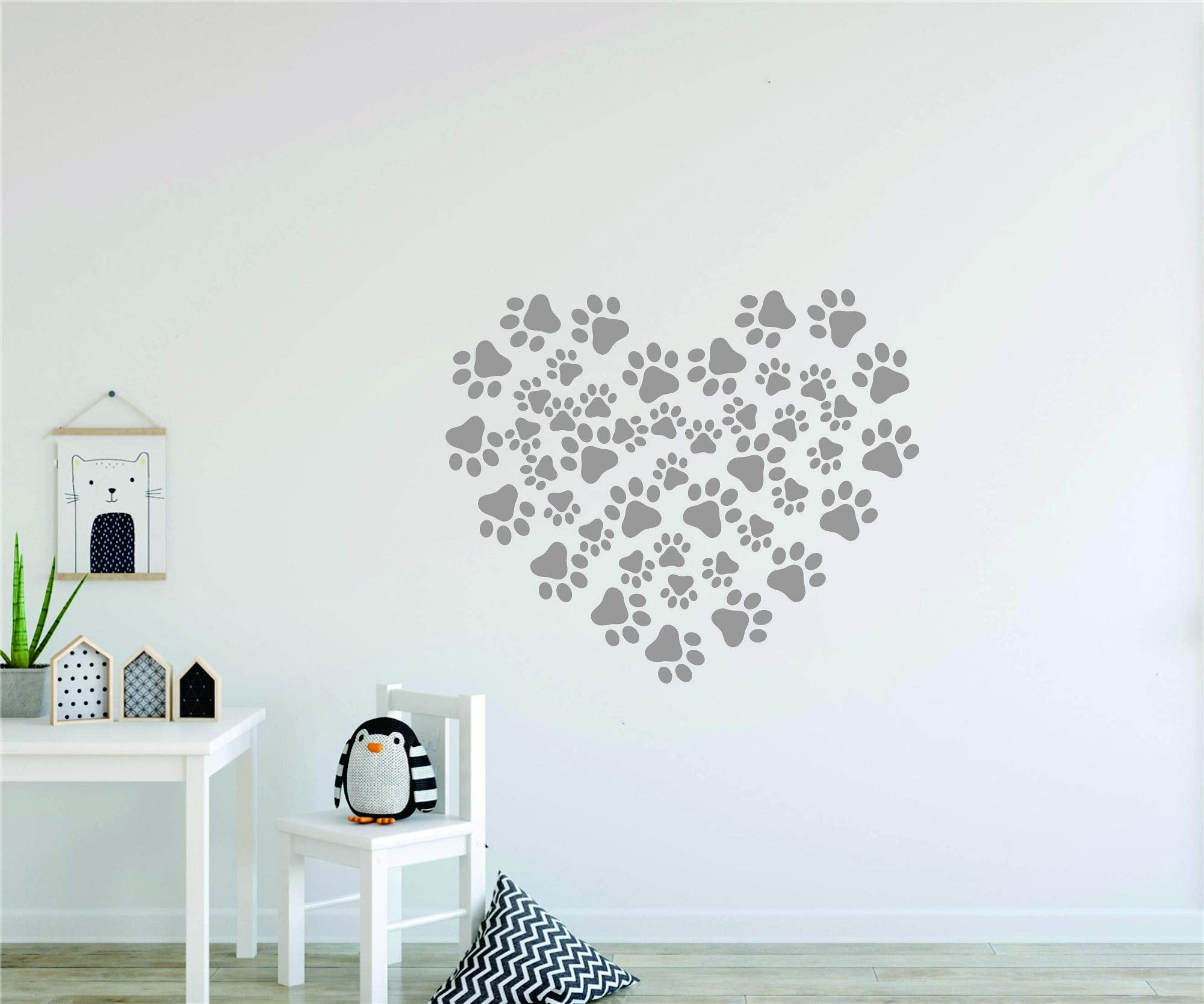 JURUOXIN nursery pawprints decals grey perfect for baby rooms and learning spaces.