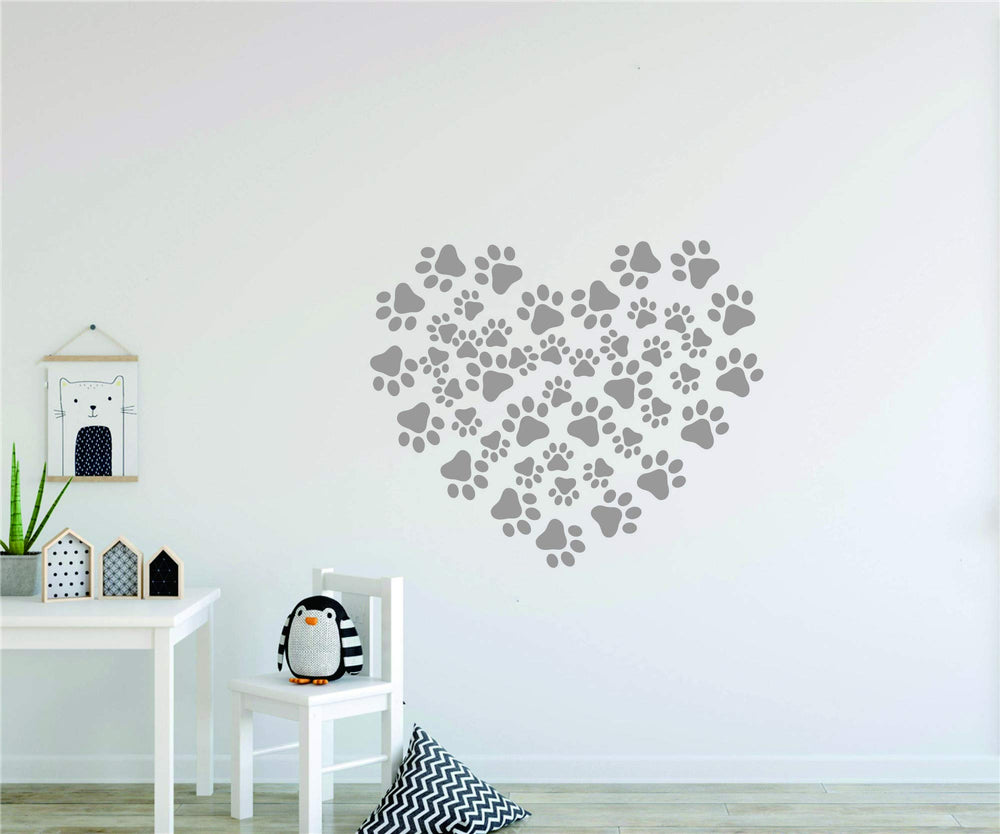 JURUOXIN nursery pawprints decals grey perfect for baby rooms and learning spaces.