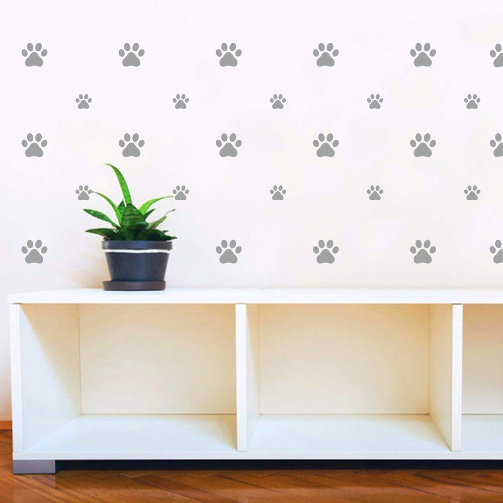 JURUOXIN pawprints wall stickers grey ideal for cozy bedrooms and decor.