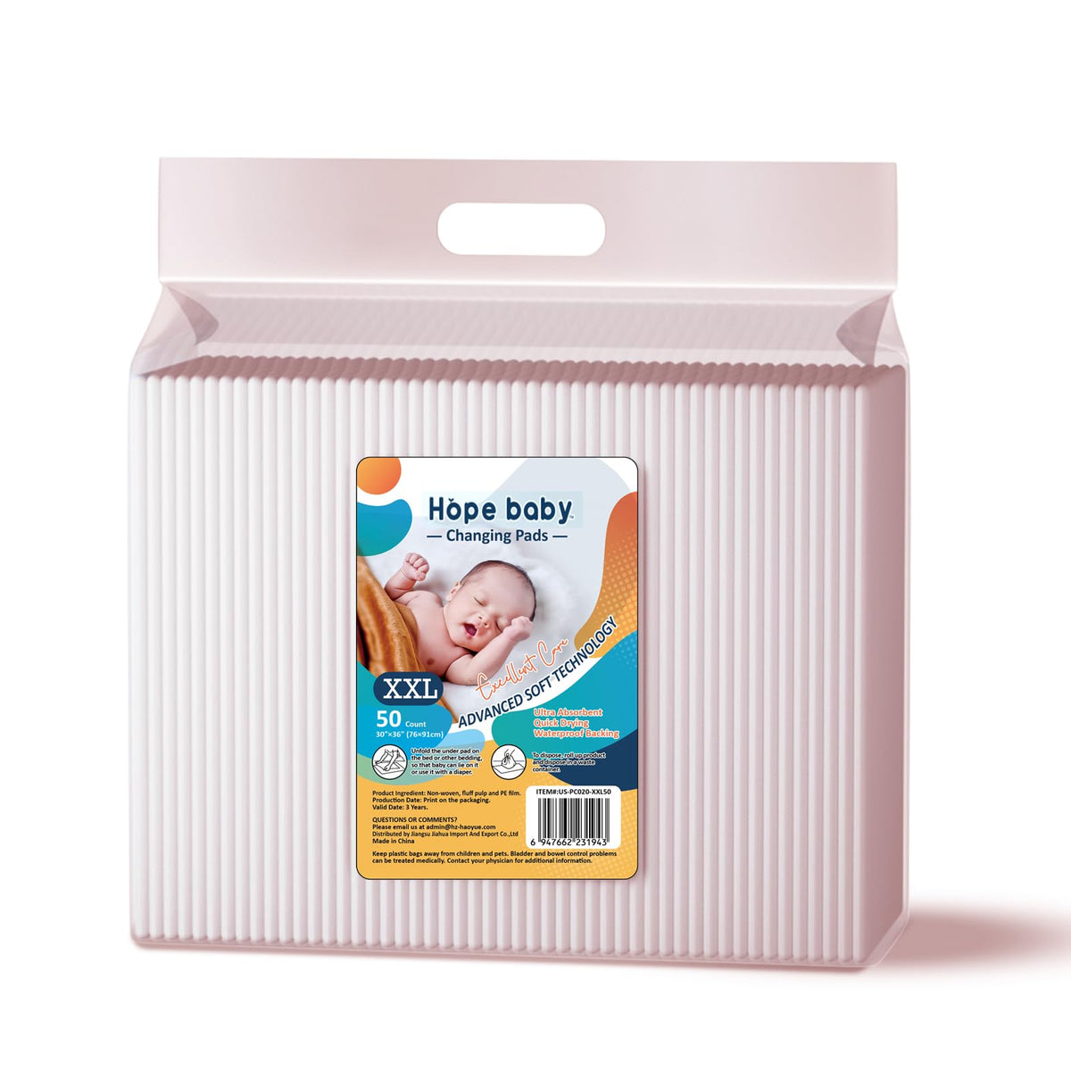 JUS COOL bed pads 30x36 packaging for easy restocking in busy homes.