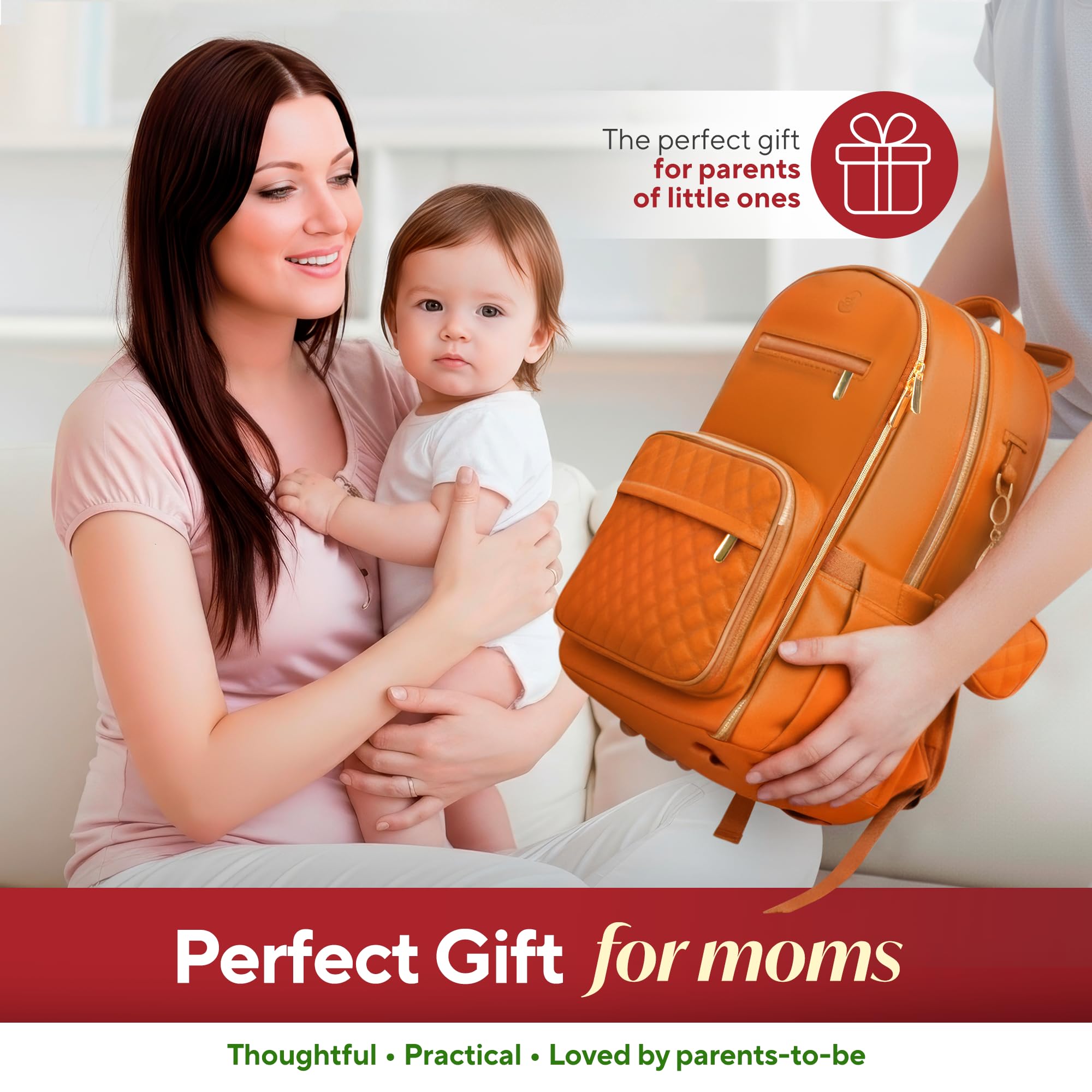 JustBaby Luv stroller straps enable hands-free travel with the bag