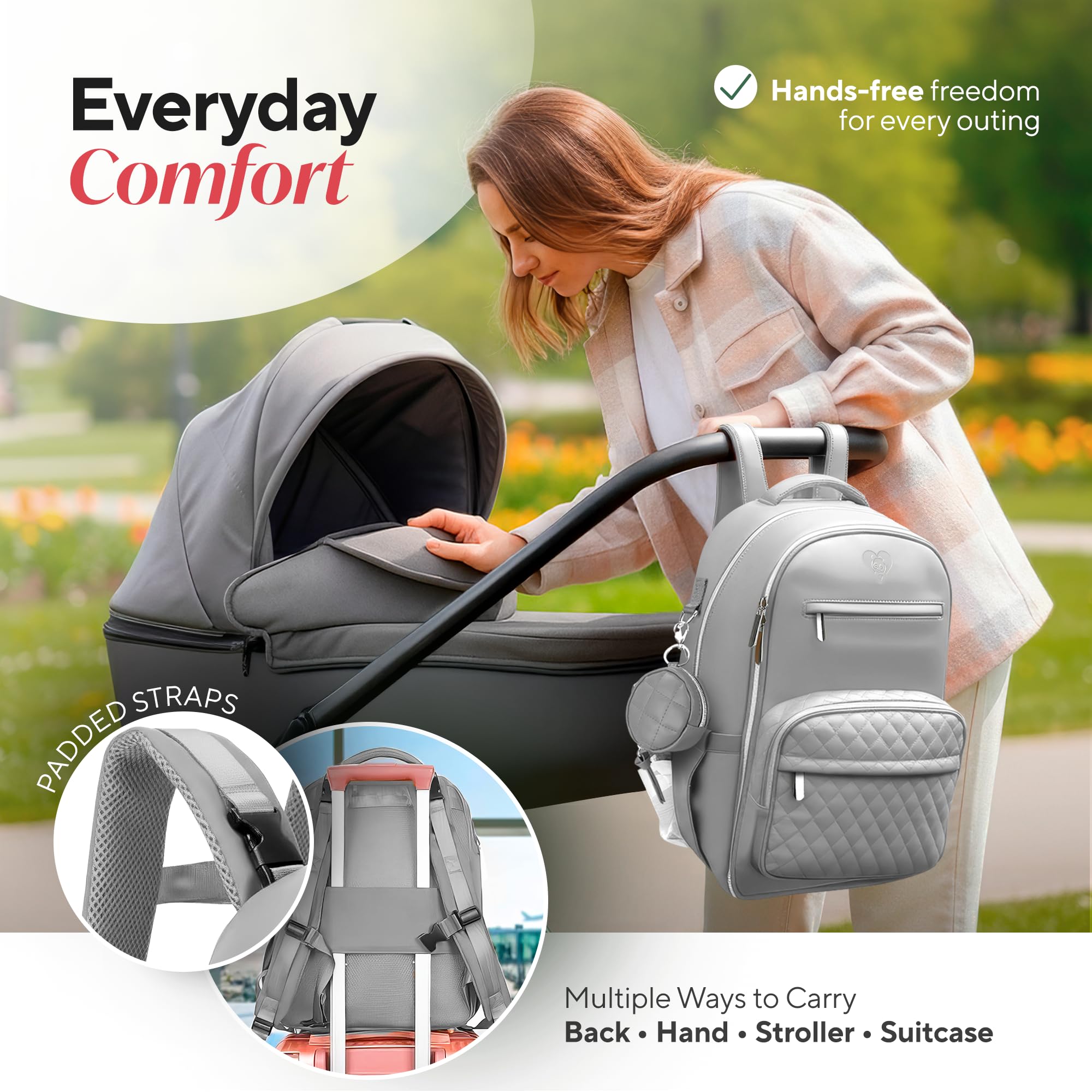 JustBaby Luv usb charging port keeps you connected while on the go