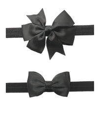 JustMyDress 2pc hairband pinwheel bow in black for soft baby hair and everyday wear.