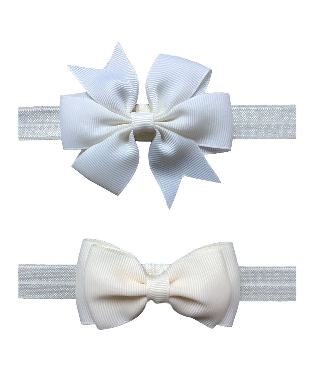 JustMyDress 2pc baby hairbands with pink bow for comfortable wear