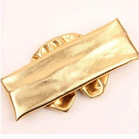 JustMyDress floppy bow headwrap in golden shine for cute party looks
