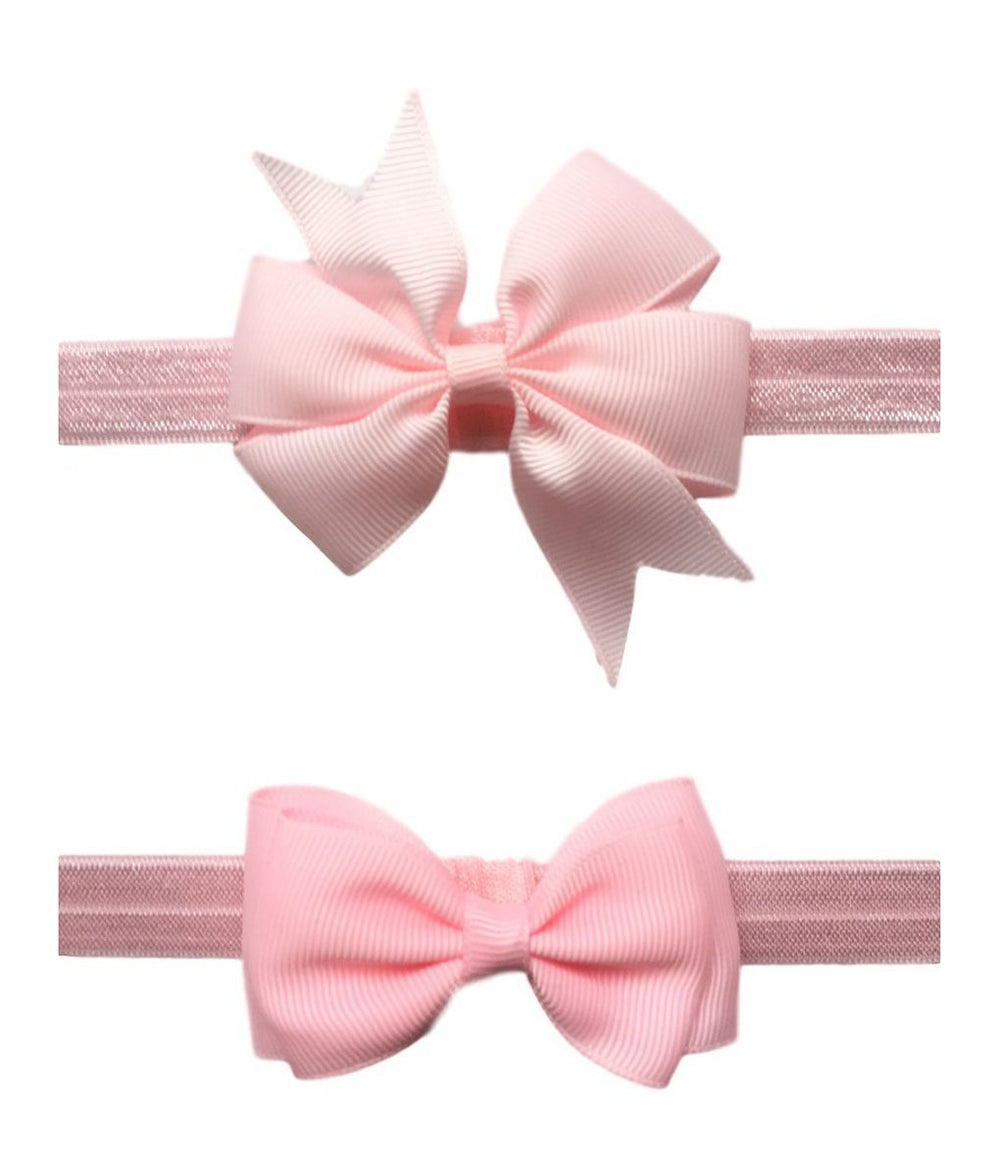 JustMyDress hairband set pink bowknot 2pc helps keep baby's hair neat during play.