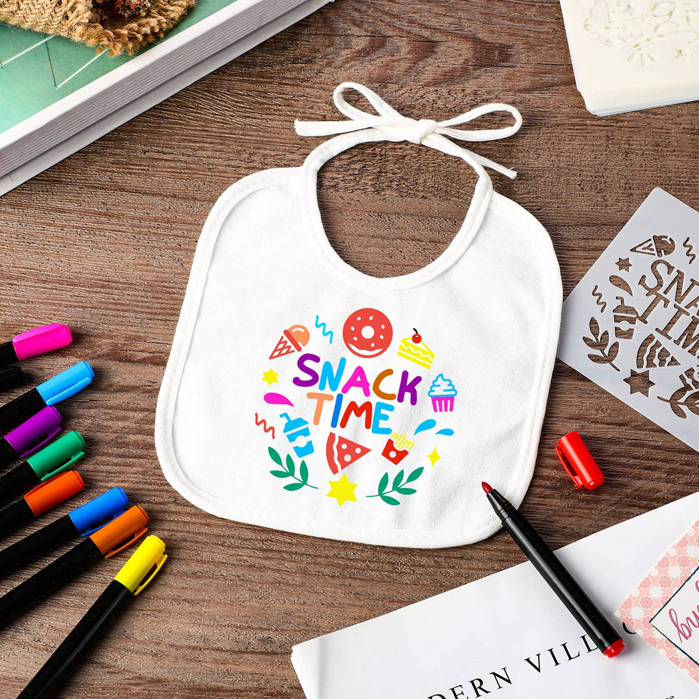 Jutom bib size 7x7 inches offers comfortable coverage for babies.