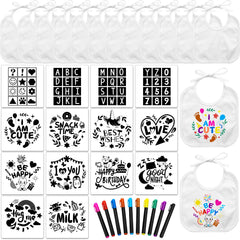 Jutom baby bibs white blank surfaces ready for DIY decorating at baby showers.