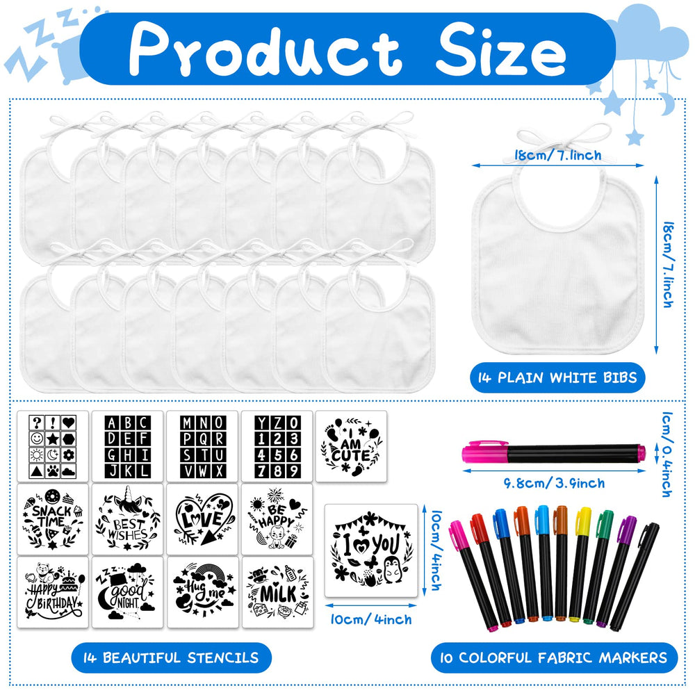 Jutom bibs decorating kit stencils with assorted patterns for creative bib designs.