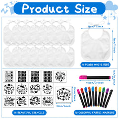 Jutom bibs decorating kit stencils with assorted patterns for creative bib designs.