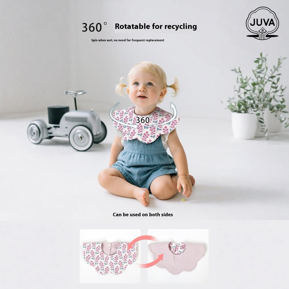 JUVA absorbent bib quickly soaks drool to keep baby dry