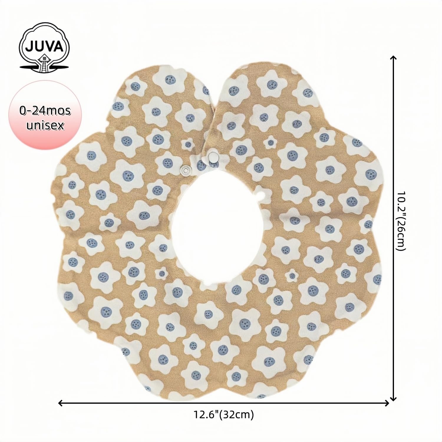 JUVA organic cotton bib appears soft and skin-friendly for delicate necks