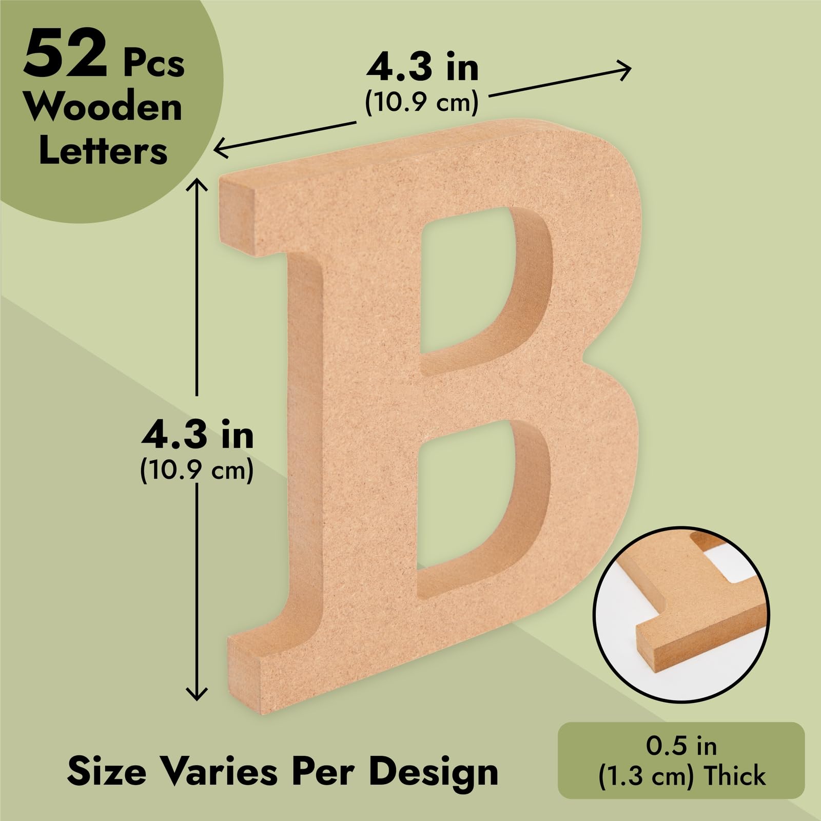Juvale 3D wood letters wall decor display with sturdy brown engineered wood.