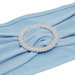 Juvale light blue chair sash with silver buckle accent adds subtle luxury.