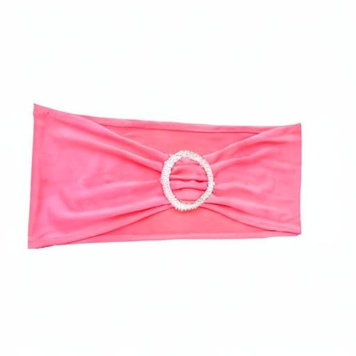 Juvale pink chair sash fabric detail showing durable spandex-polyester blend