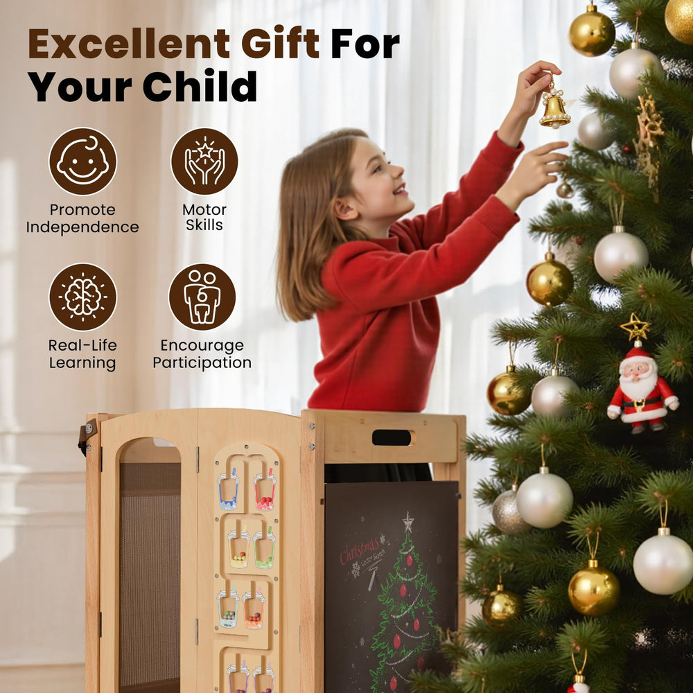JUZBOT safe kitchen stool helps kids participate in daily tasks safely.