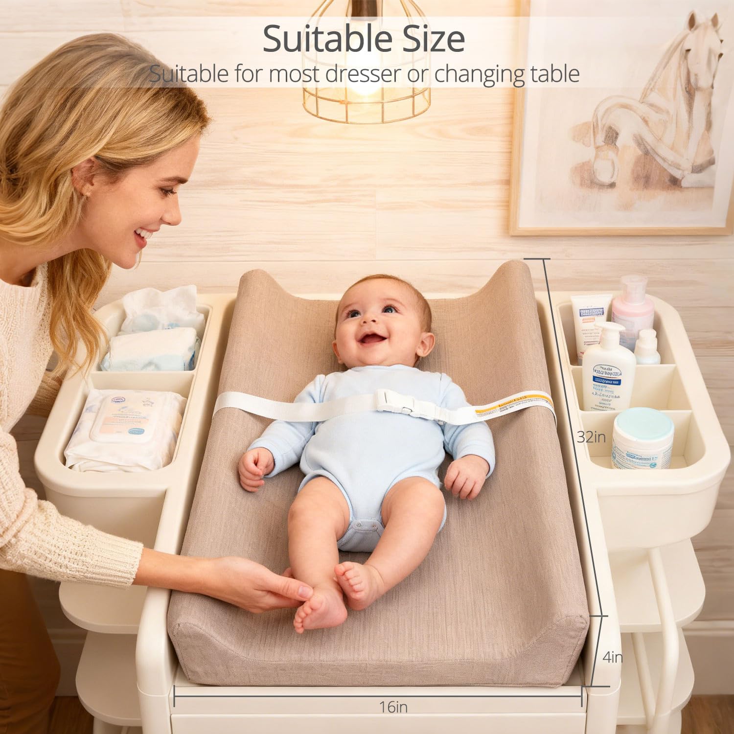 JVEOO changing pad nursery-friendly design adds cozy style for baby routines.