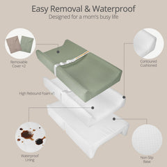 JVEOO changing pad quick-release safety belt promotes calm, smooth diaper routines.