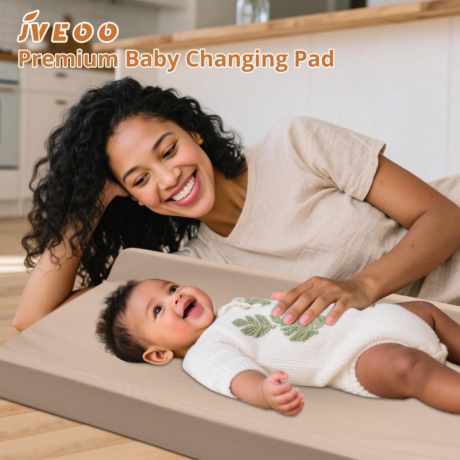 JVEOO changing pad vacuum-packed may show wrinkles initially