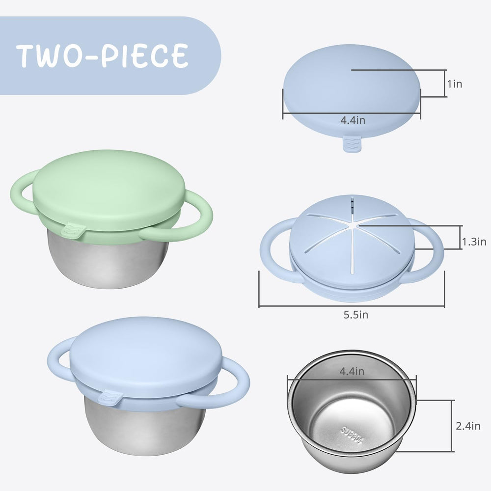 JVEOO 9 oz capacity perfect for small portions during car rides or daycare.