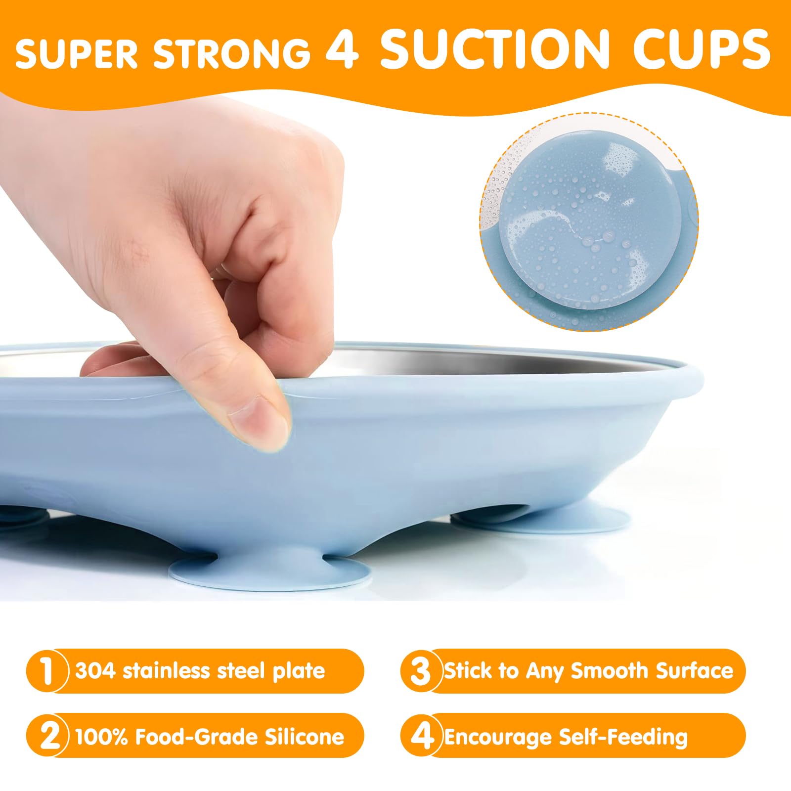 JVEOO dishwasher-safe stainless steel and silicone base for quick cleanup
