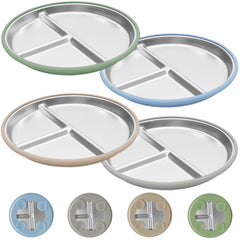 JVEOO stainless steel baby plates with suction base secure grip for mess-free feeding