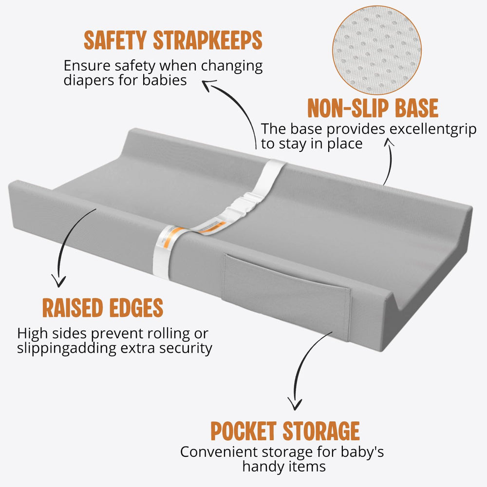 JVEOO changing pad safety buckle and non-slip base for secure changes