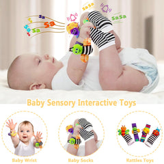 JWEX baby wrist rattles provide visual and auditory engagement for early exploration.