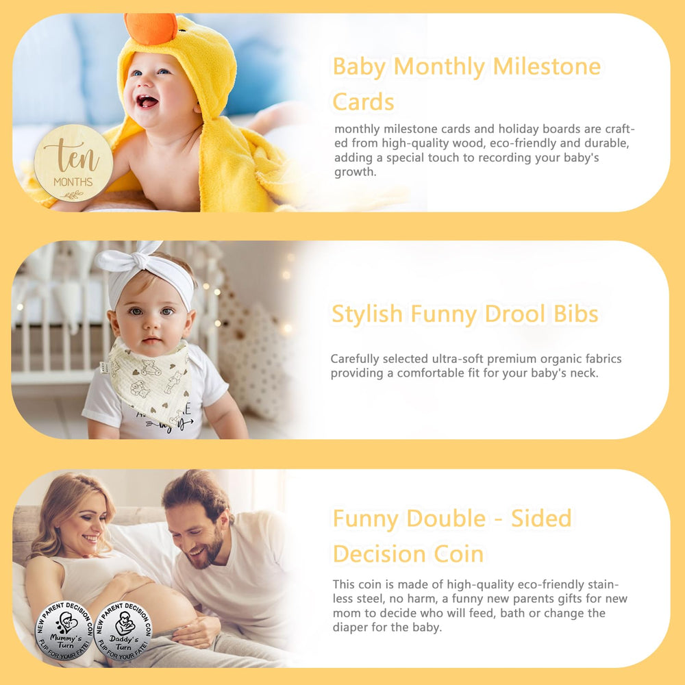JWEX milestone cards and boards help capture monthly growth and first holidays.