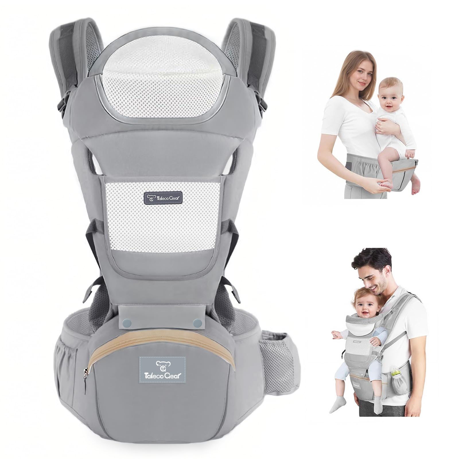 JWPEHOE baby carrier with hip-seat for ergonomic support during errands.