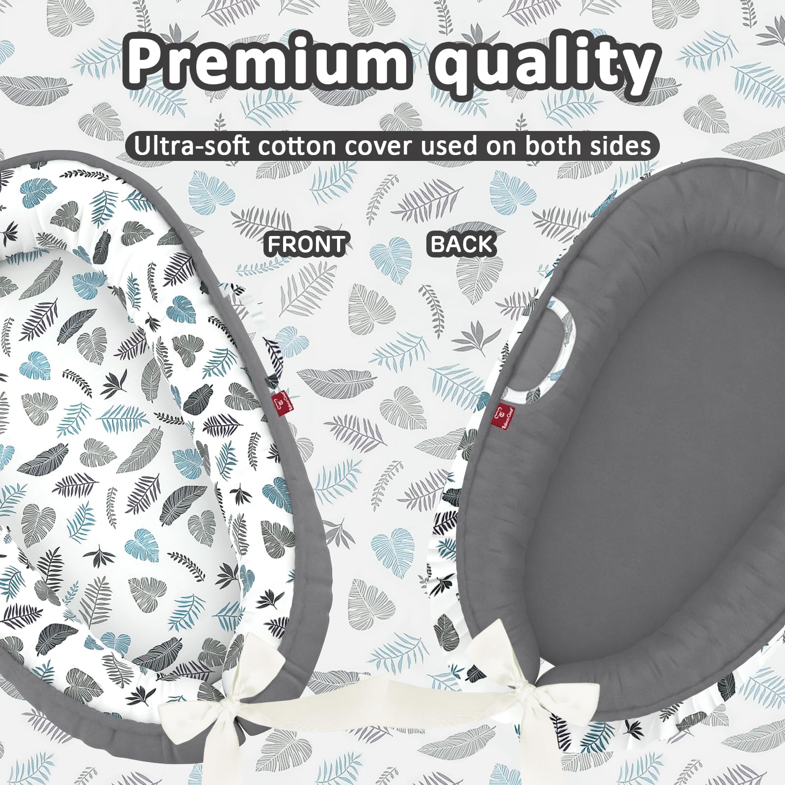 JWPEHOE baby lounger bionic-womb design simulates cozy, maternal comfort.