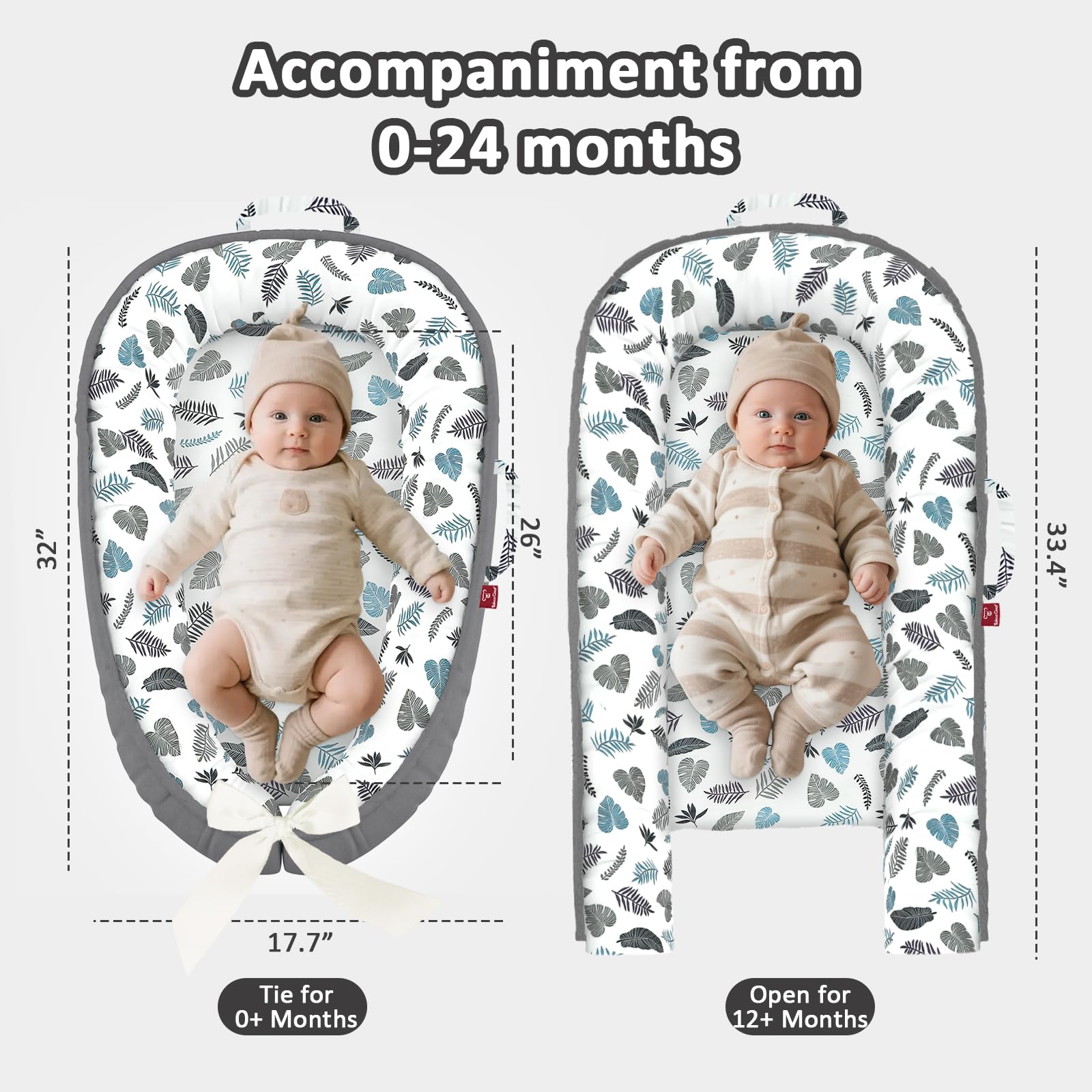 JWPEHOE baby lounger portable 3 lbs for easy travel and in-home use.
